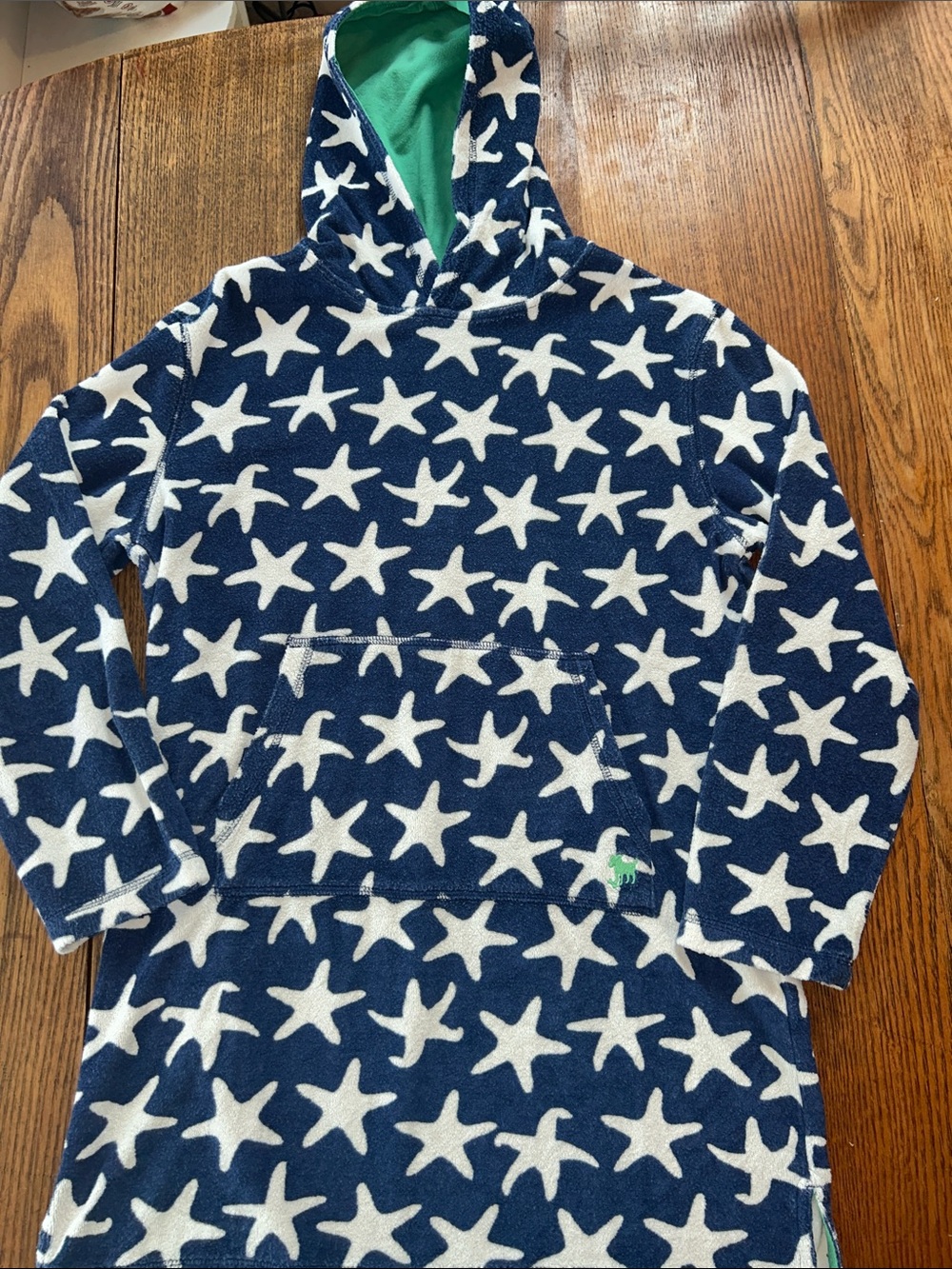 Mini Boden Star ⭐️ 🐠 Hooded Terry Cloth Cotten blend Beach🏖️Coverup 🦘pocket